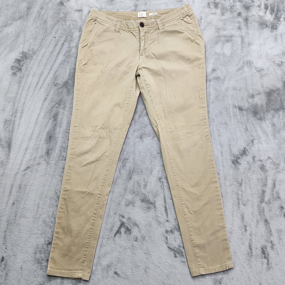 A New Day Pants Womens 2 Tan Khaki Slim Leg Chino Casual Preppy Office Uniform‎
